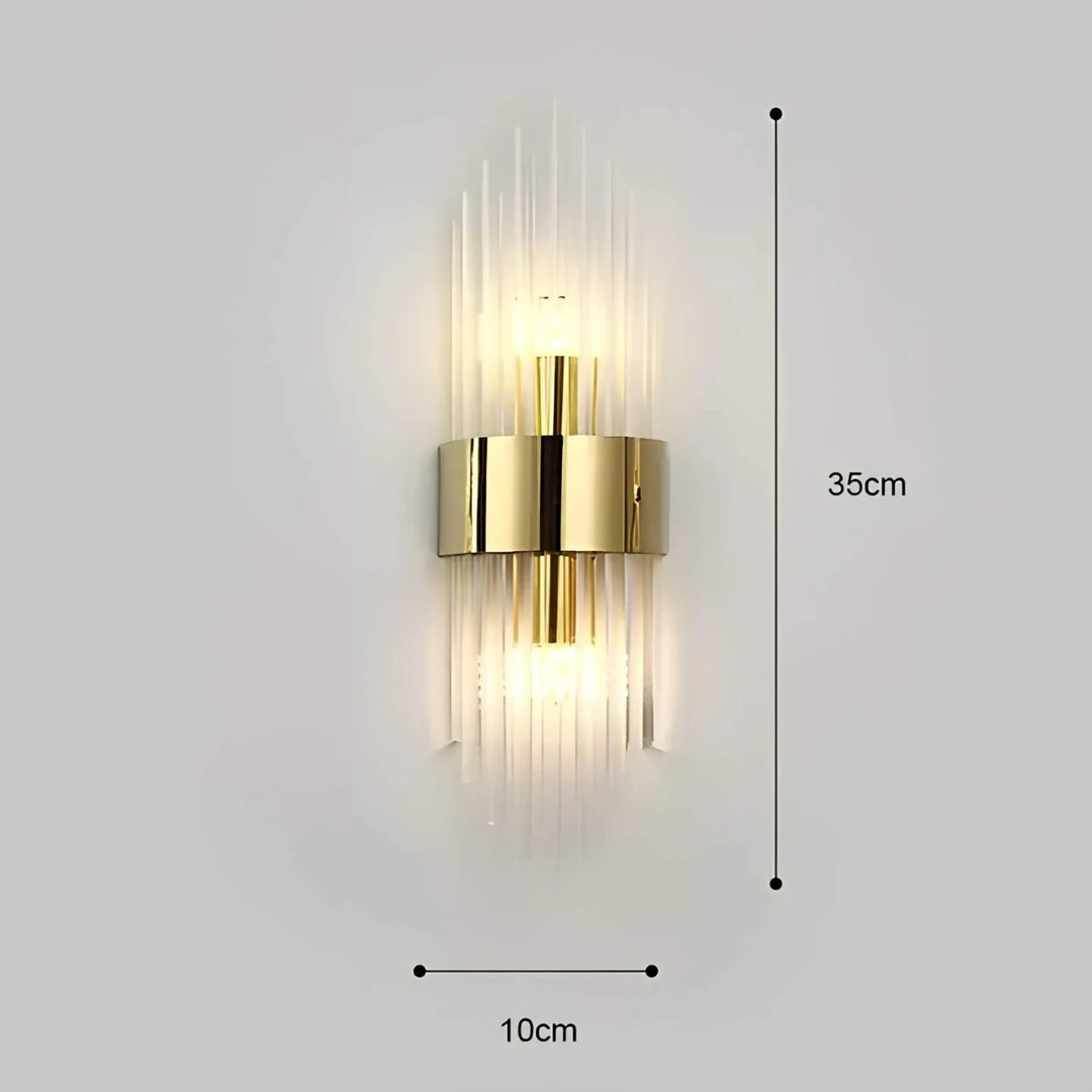 Lampa ścienna z kryształową dekoracją