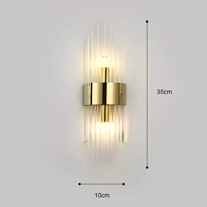 Lampa ścienna z kryształową dekoracją