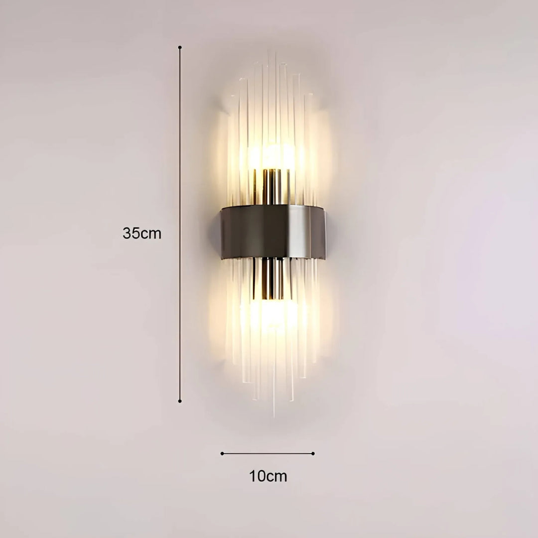 Lampa ścienna z kryształową dekoracją