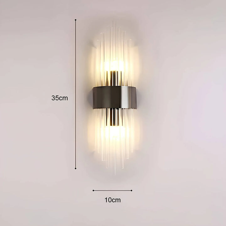 Lampa ścienna z kryształową dekoracją