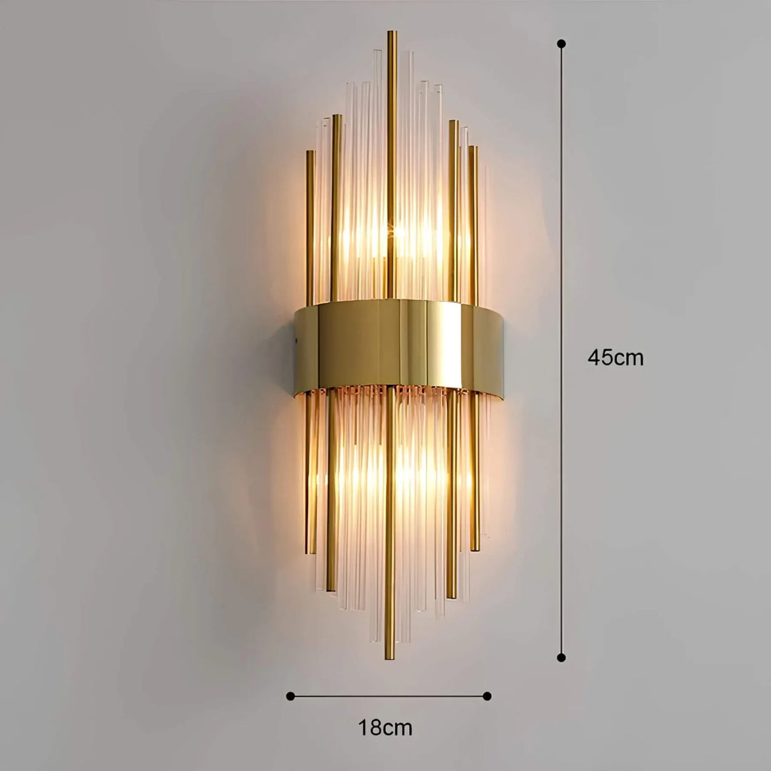 Lampa ścienna z kryształową dekoracją