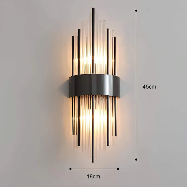 Lampa ścienna z kryształową dekoracją
