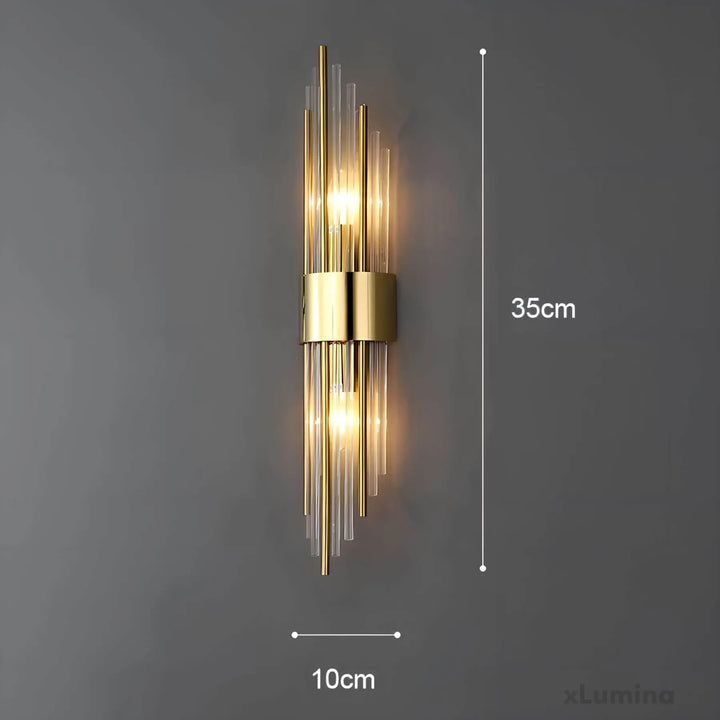 Lampa ścienna z kryształową dekoracją