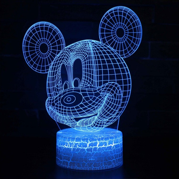 Lampa 3D z głową Myszki Mickey