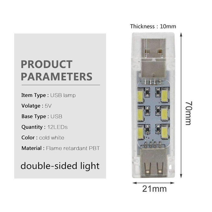 Mini USB LED Nocna Lampa - Zimna Biała Lampa
