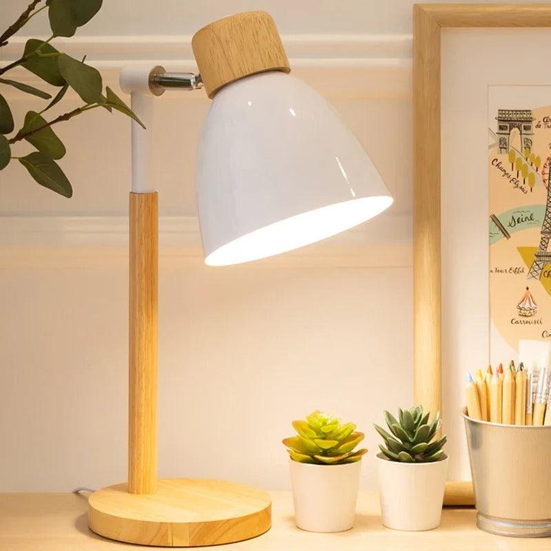 Lampa Stołowa Nordic | Drewno, Żelazo