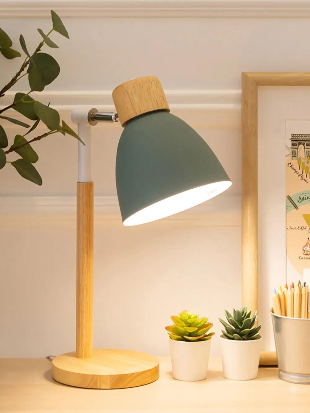 Lampa Stołowa Nordic | Drewno, Żelazo