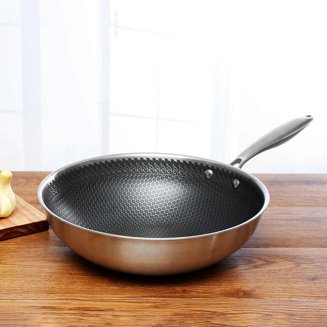 KitchenPro | Patelnia ze stali nierdzewnej z powłoką nieprzywierającą