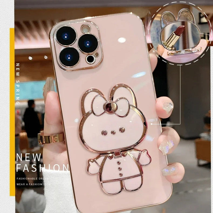 Etui na iPhone w stylu koreańskim z 3D króliczkiem