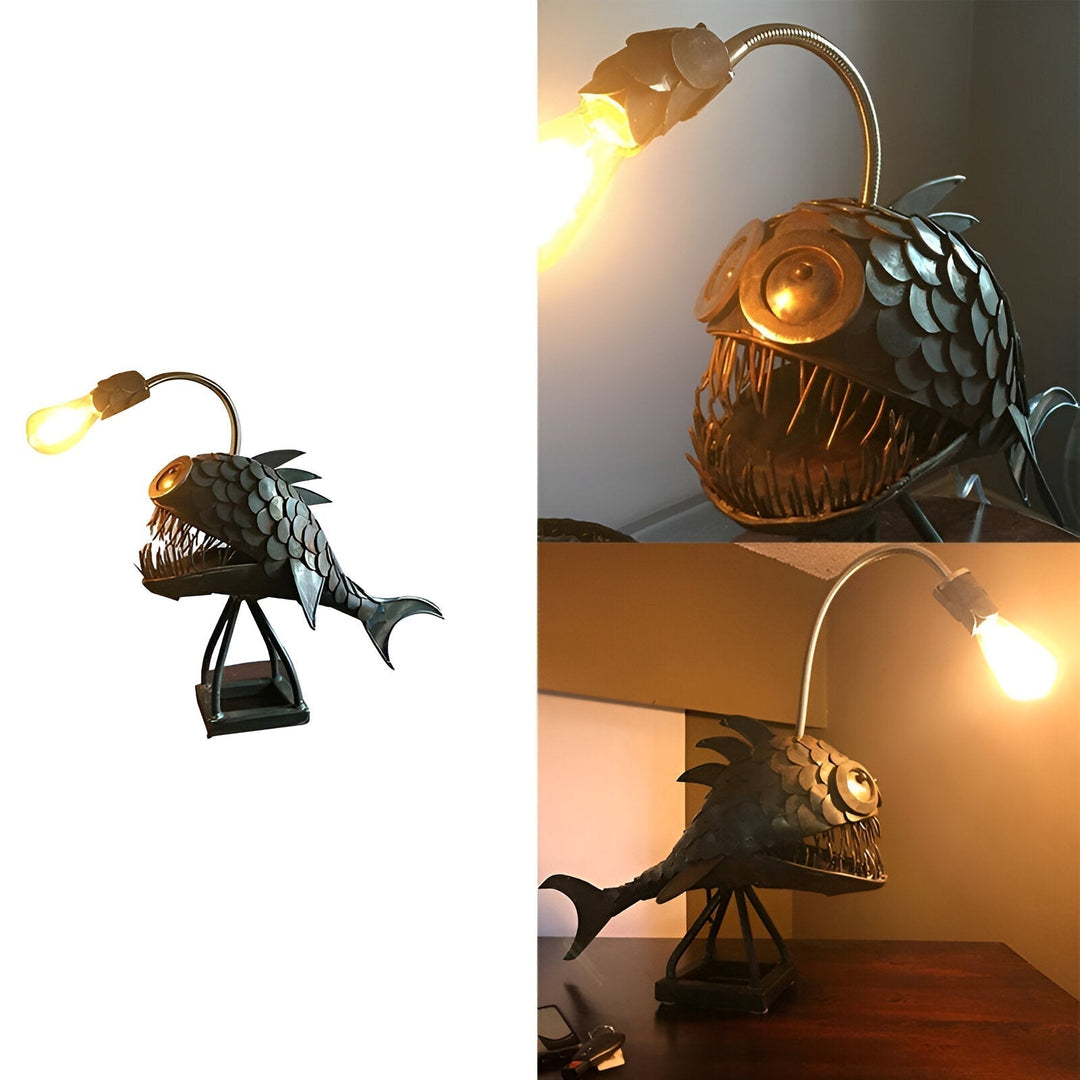 Lampka Steampunk z Rybą Wędkarzem – Fajna i Nietypowa Lampa Podłogowa do Twojego Domu