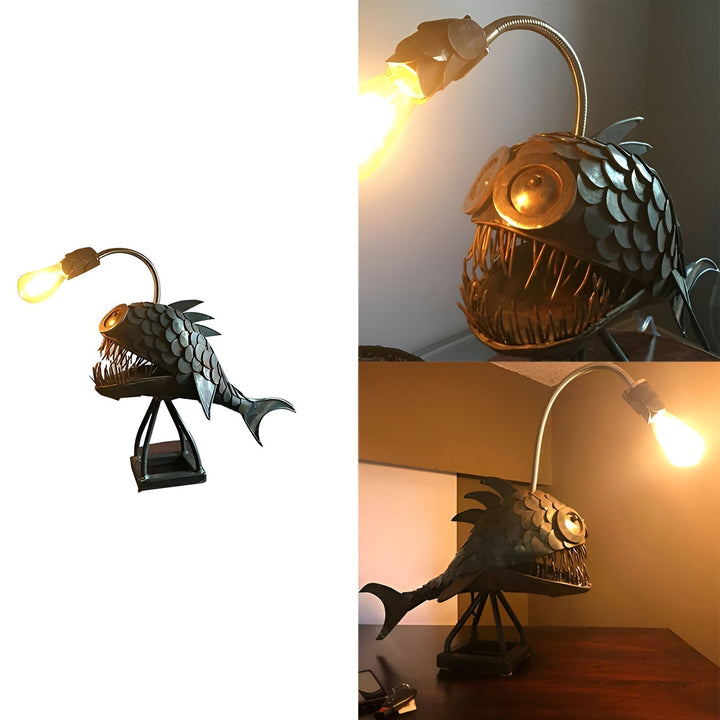 Lampka Steampunk z Rybą Wędkarzem – Fajna i Nietypowa Lampa Podłogowa do Twojego Domu