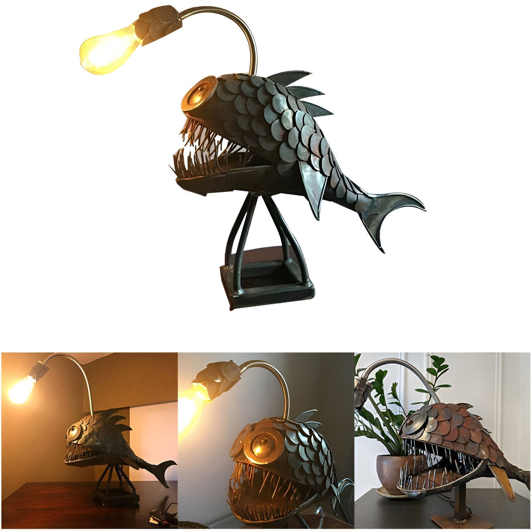 Lampka Steampunk z Rybą Wędkarzem – Fajna i Nietypowa Lampa Podłogowa do Twojego Domu