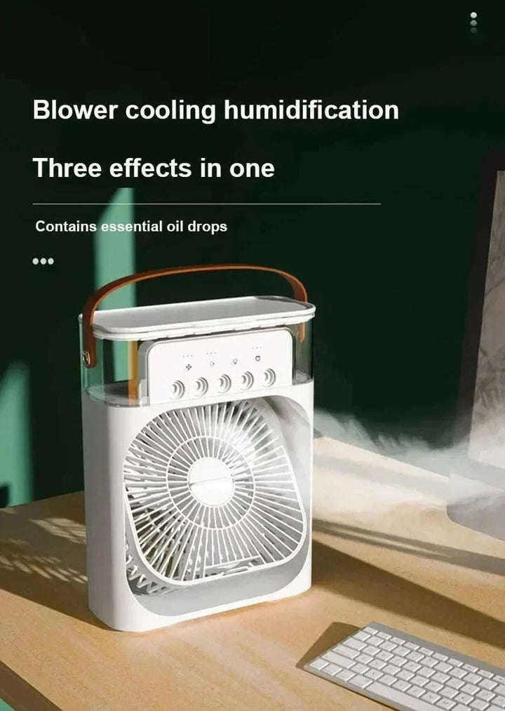 Nowy wentylator 3 w 1, klimatyzator domowy, mini chłodziarka powietrza, przenośny nawilżacz powietrza z LED-owym nocnym światłem |