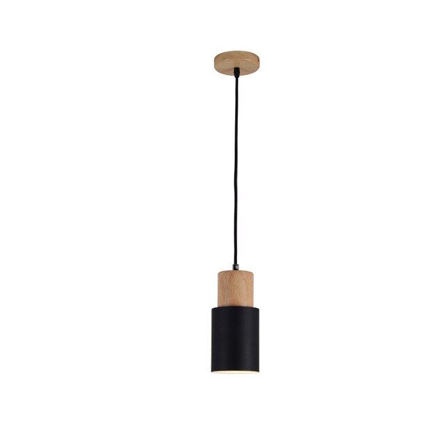 Lampa wisząca z podstawą z drewna w stylu nordyckim