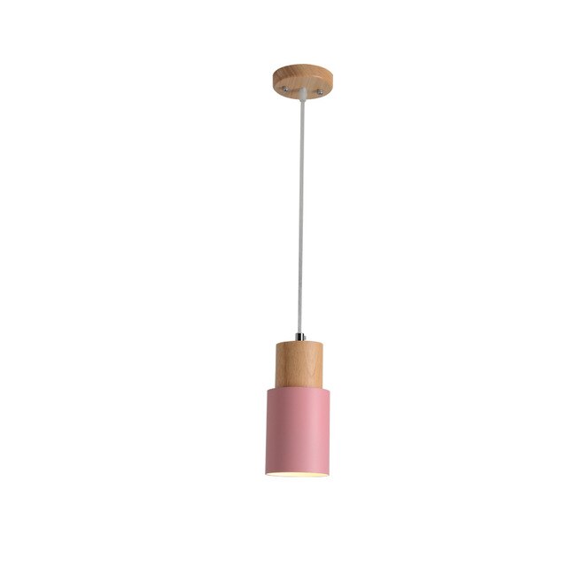 Lampa wisząca z podstawą z drewna w stylu nordyckim