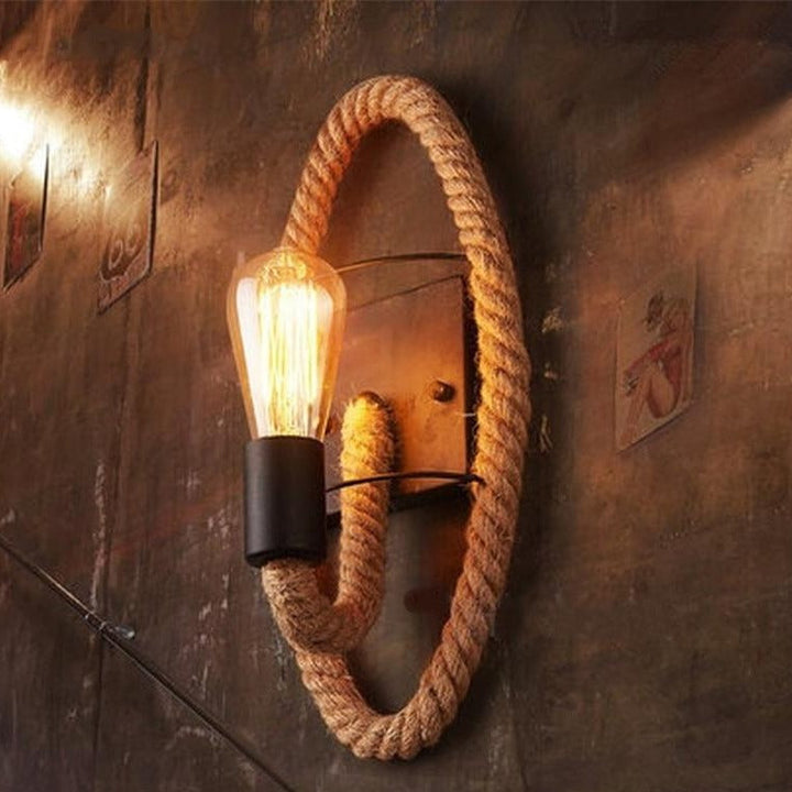 Vintage Lampa Ścienna z Liny