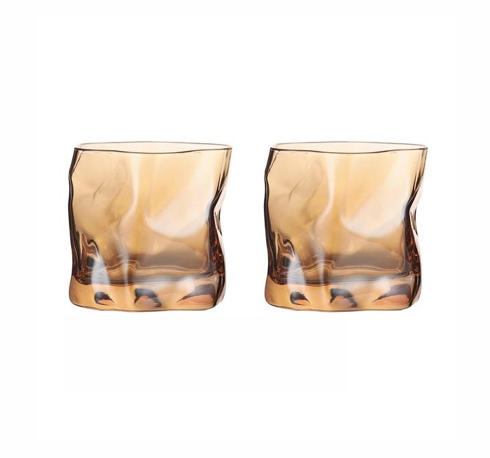 Zestaw szklanek do whisky o zniekształconej fakturze