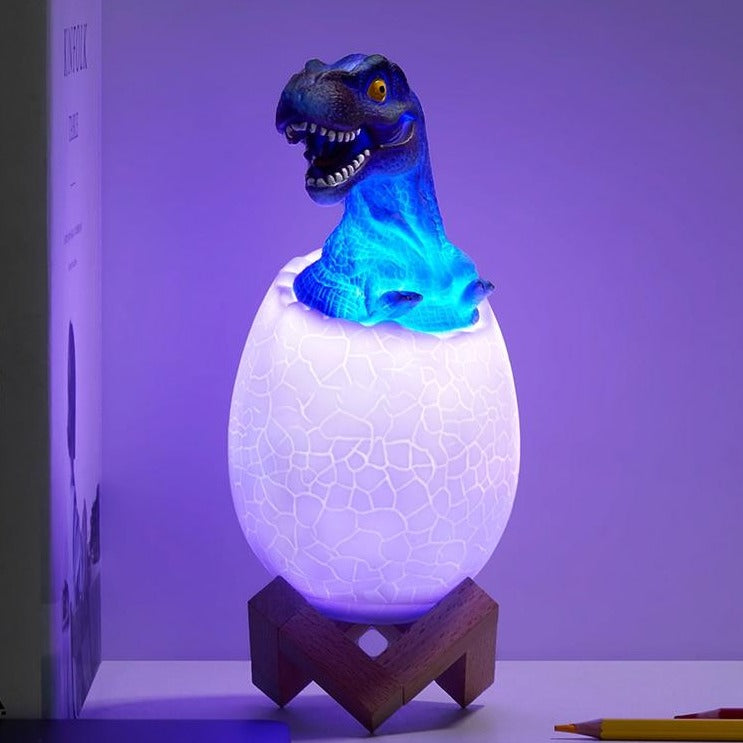 Lampa LED w kształcie jaja dinozaura zmieniająca kolory