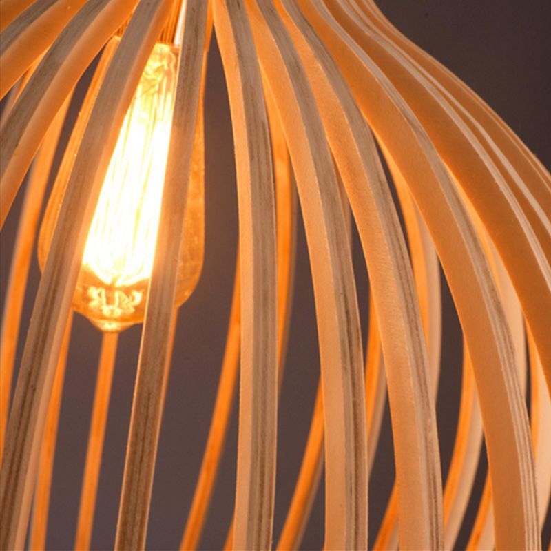 Ręcznie Wykonana Drewniana Lampa Wisząca