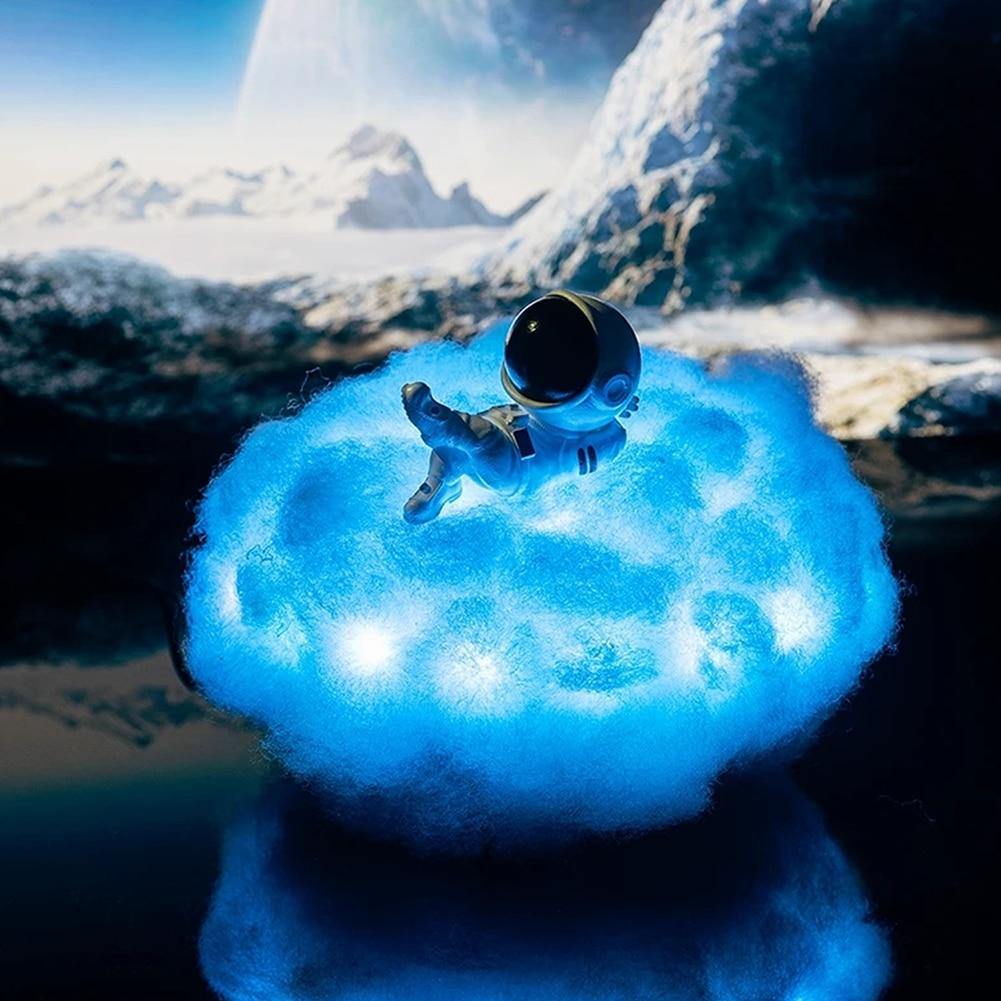 Astronauta kolorowe Chmury Nocna Lampa