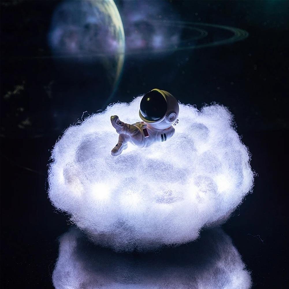 Astronauta kolorowe Chmury Nocna Lampa