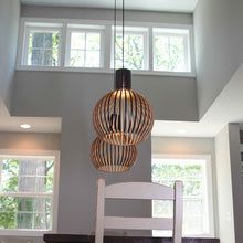 Ręcznie Wykonana Drewniana Lampa Wisząca