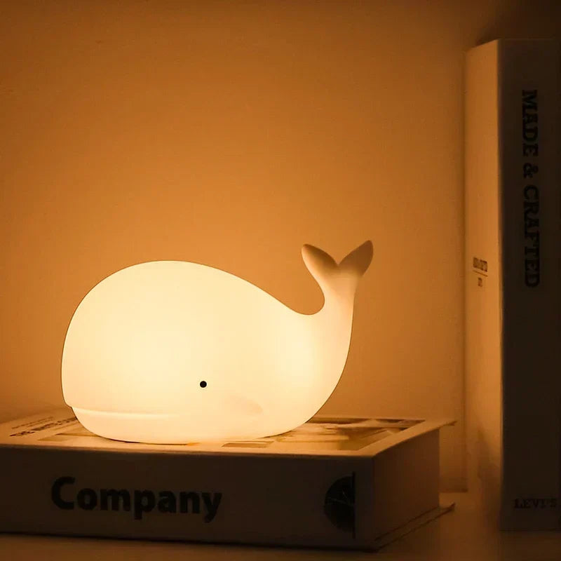 Urocza Lampa Nocna Waleń z Zmieniającymi się Kolorami - GlowWhale