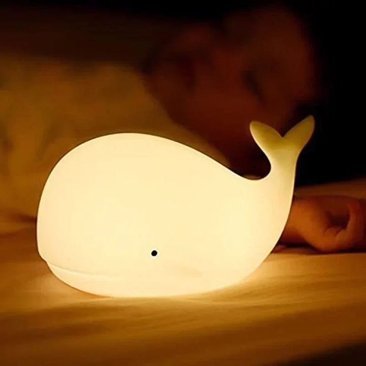 Urocza Lampa Nocna Waleń z Zmieniającymi się Kolorami - GlowWhale