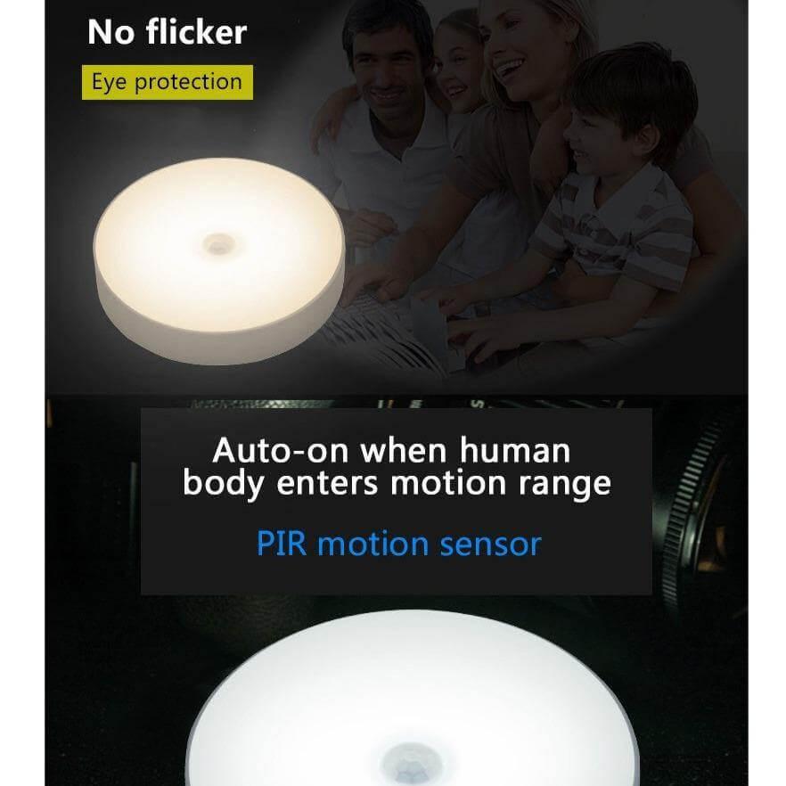Ładowalna LED Lampa Nocna z Czujnikiem Ruchu USB