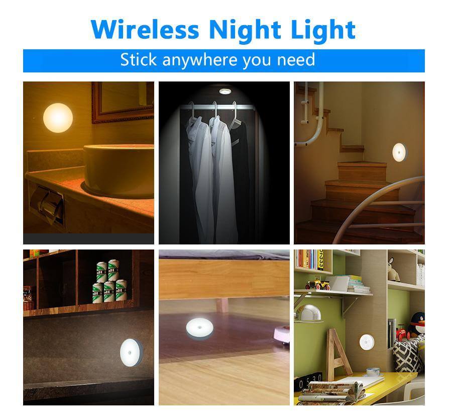 Ładowalna LED Lampa Nocna z Czujnikiem Ruchu USB