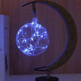 Lampa Księżycowa Rayvia - LED w Kształcie Półksiężyca z Szklanym Globem dla Przytulnej Atmosfery