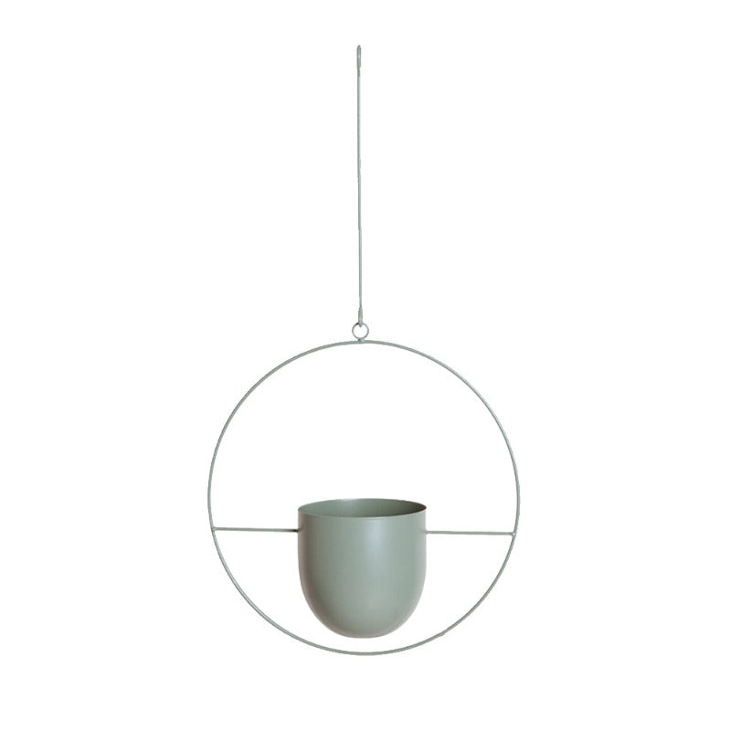 Wieszak na doniczkę z rośliną wykonany z metalu