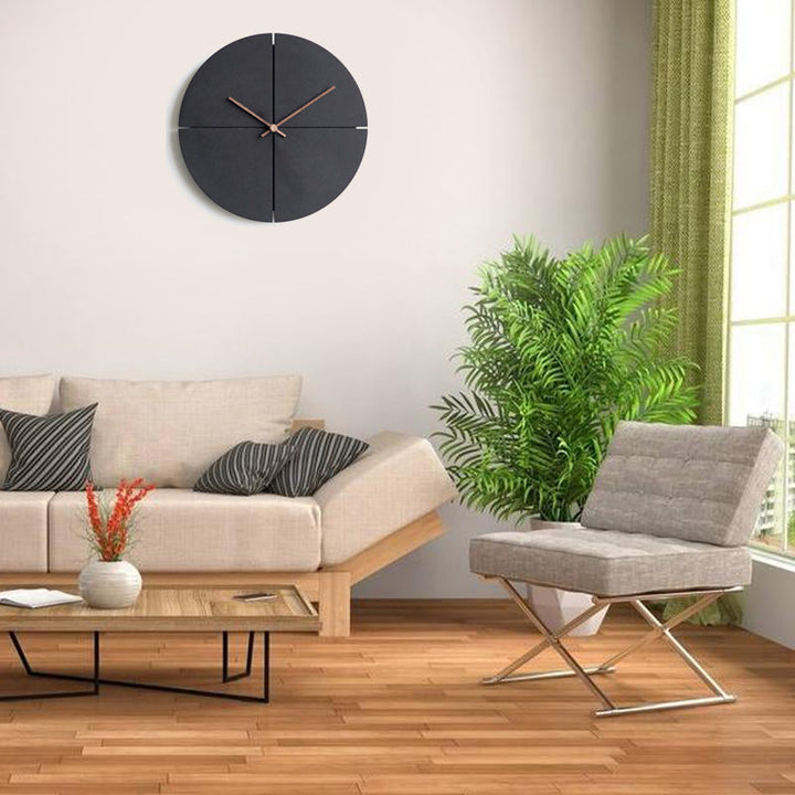 Elegancki nordycki minimalistyczny drewniany zegar ścienny