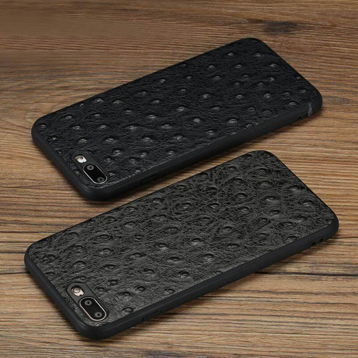 Etui na iPhone ze skóry strusiej z autentycznej skóry