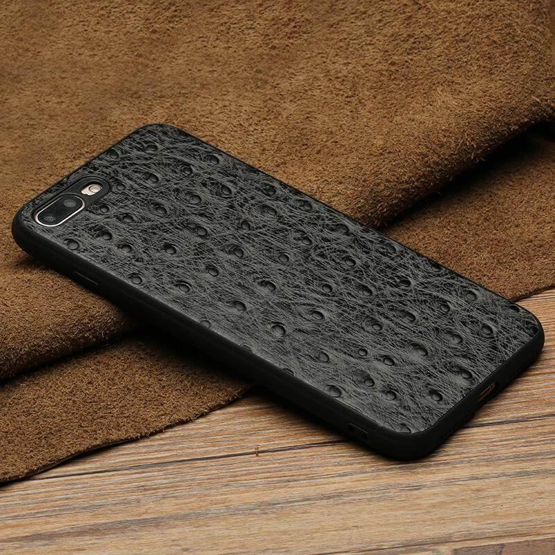 Etui na iPhone ze skóry strusiej z autentycznej skóry