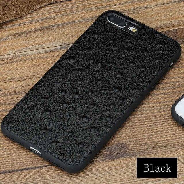 Etui na iPhone ze skóry strusiej z autentycznej skóry
