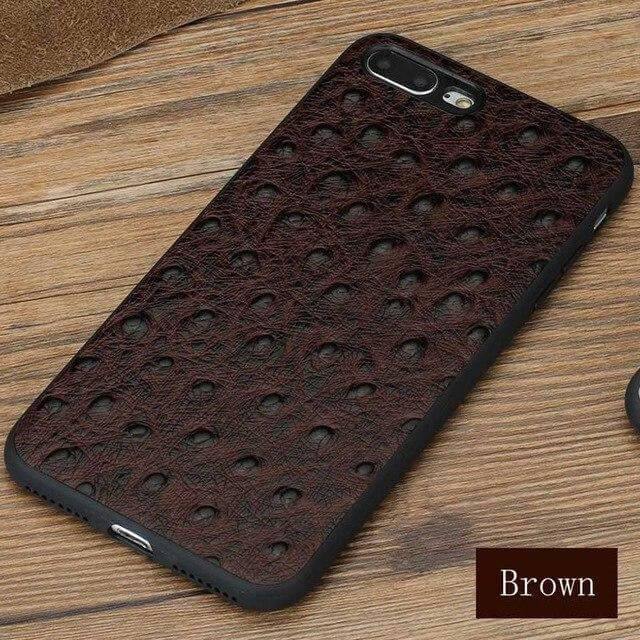 Etui na iPhone ze skóry strusiej z autentycznej skóry