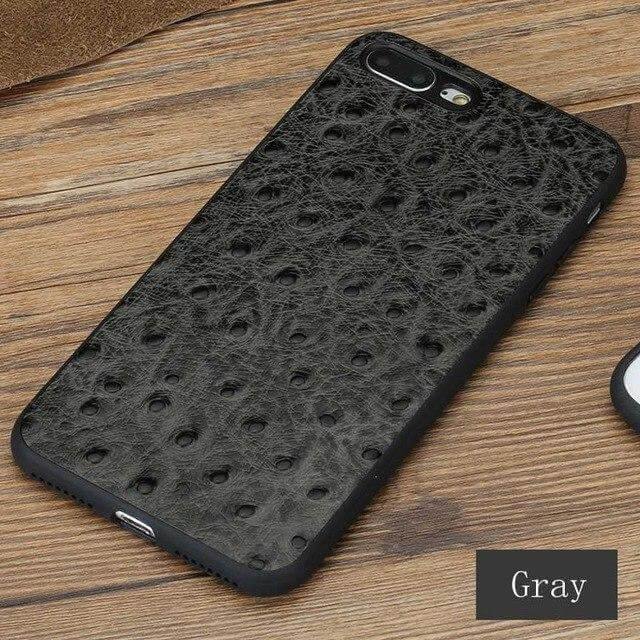 Etui na iPhone ze skóry strusiej z autentycznej skóry