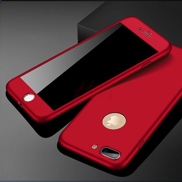 360 Pełna Ochrona Etui na Telefon dla iPhone z Przednią Szkłem