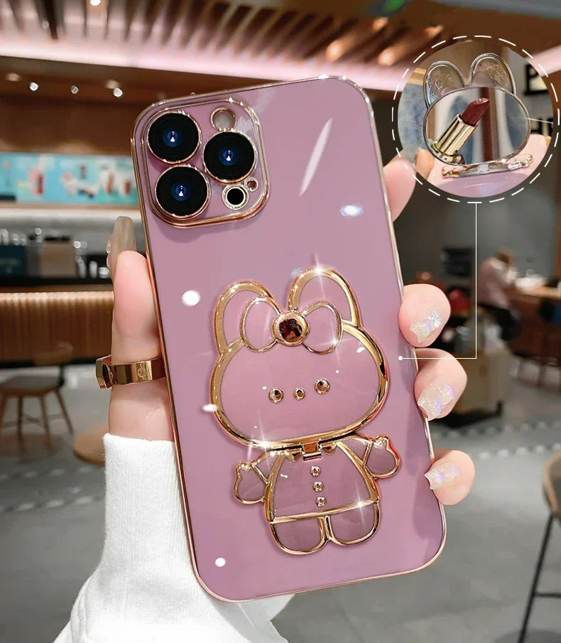 Etui na iPhone w stylu koreańskim z 3D króliczkiem