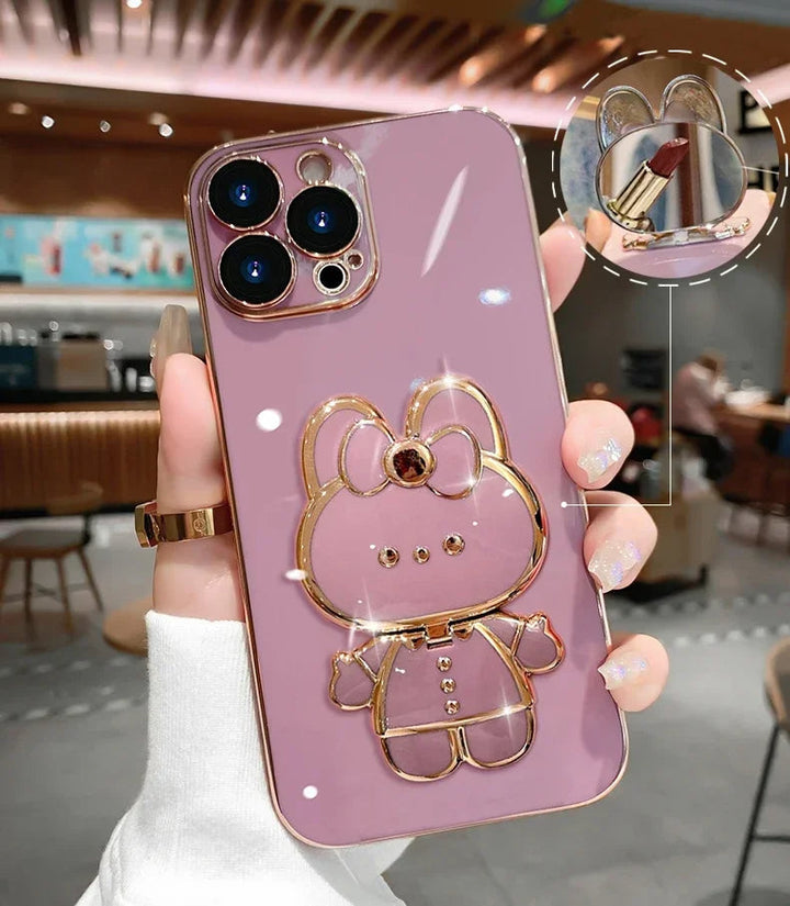 Etui na iPhone w stylu koreańskim z 3D króliczkiem