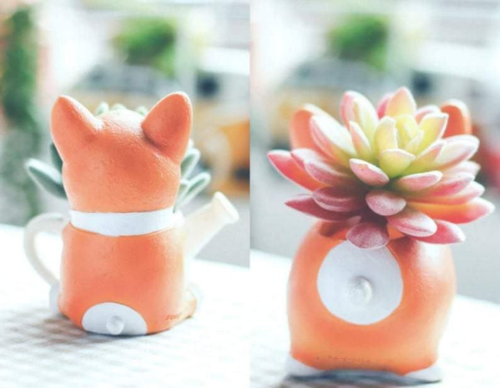 Mini doniczka Corgi z żywicy
