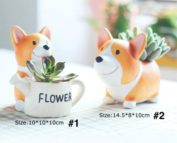 Mini doniczka Corgi z żywicy