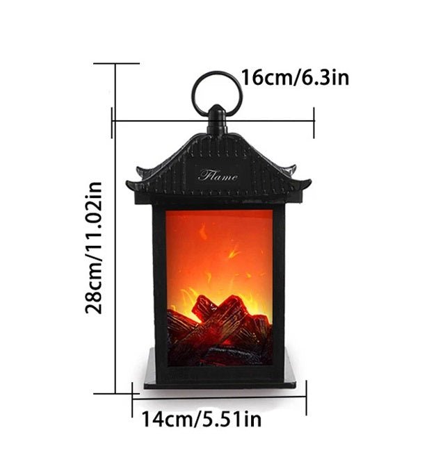 Retro Lampa Kominkowa – Migoczące Światło Nocne z Płomieniem na Święta, Zasilana przez USB/Baterie
