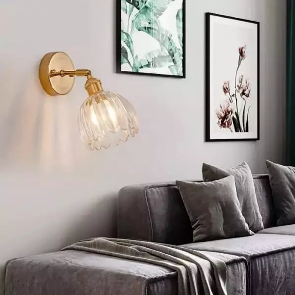 Lampa Ścienna Tulipan Kwiatowy Pąk Szklana