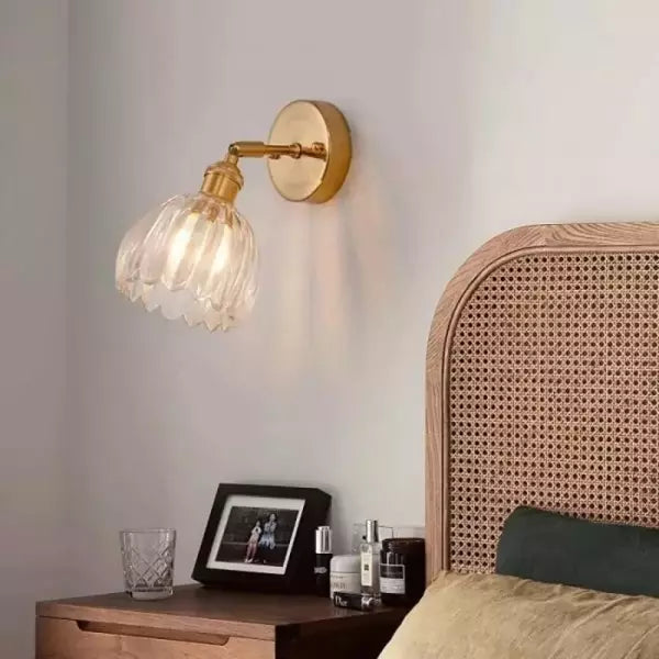 Lampa Ścienna Tulipan Kwiatowy Pąk Szklana