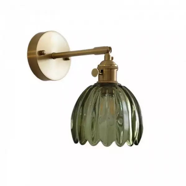 Lampa Ścienna Tulipan Kwiatowy Pąk Szklana