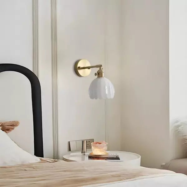 Lampa Ścienna Tulipan Kwiatowy Pąk Szklana