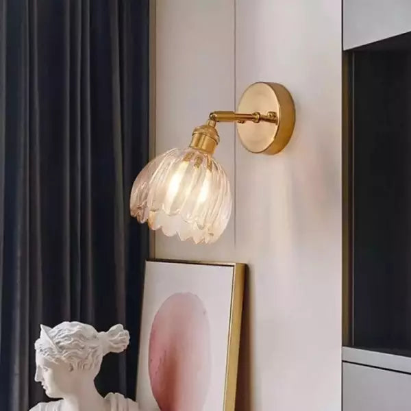 Lampa Ścienna Tulipan Kwiatowy Pąk Szklana