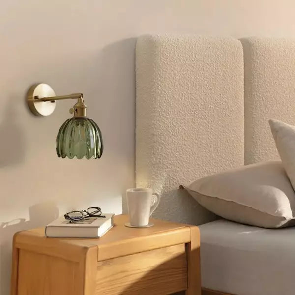 Lampa Ścienna Tulipan Kwiatowy Pąk Szklana